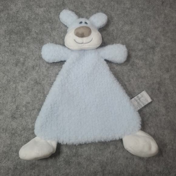 Demdaco Nat & Jules Light Blue Puppy Dog Lovey 11 Inch Rattle Plush Baby Toy - Picture 2 of 9